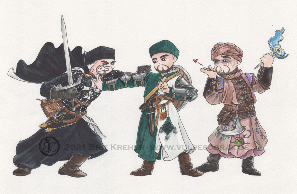 Larp-Chibis "Gregor-Baldur-Samir"